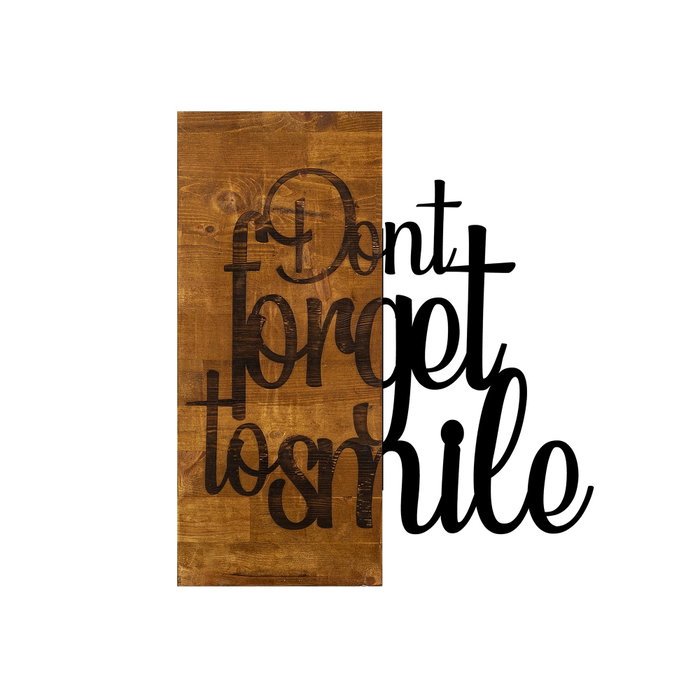 Wallity Dont Forget To Smile Escultura de pared de madera y metal Wallity Dont Forget To Smile Escultura de pared de madera y metal